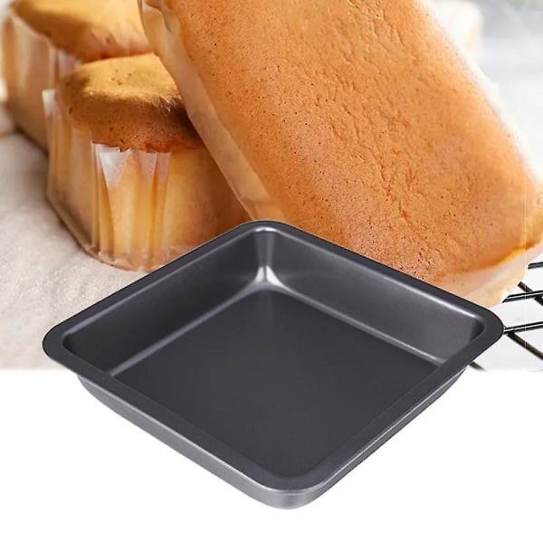 2 stk. Kvadratisk Kageform i Kulstofstål, Bagningspande, Non-stick Toastbrød, Pizza Bagningspande (Guld)