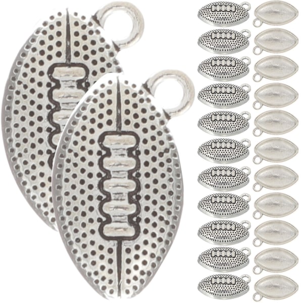 50 st DIY Rugby Berlocker Smycken Göra Hängen Halsband Armband Gör det själv Berlocker Silver1,2x1cm Silver 1.2x1cm
