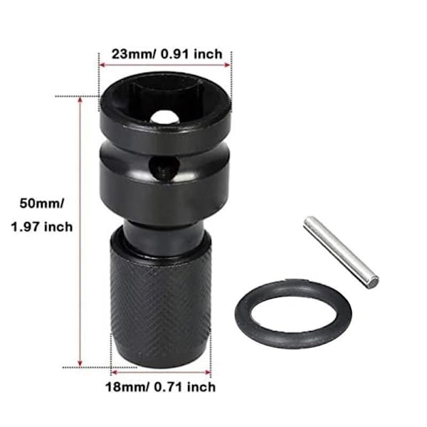Sokkeladaptere 1/2\" Kvadrat til 1/4\" Hex Hex Ratchet Sokkelnøkkel Hurtigutløser Chuck Konverter for Slag- og Po Ratchet Nøkkel