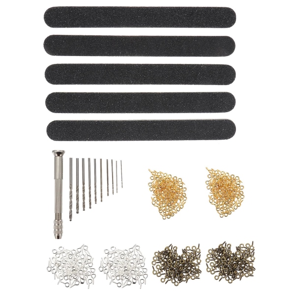 1 Set med 496 st Resinborrverktyg Stiftfräs Mini Borrbitar Skruvögonstift 2X17.8CM 2X17.8CM