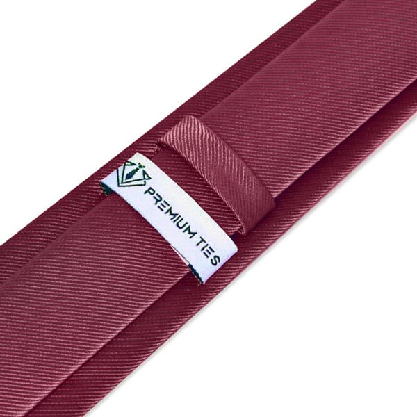 Vinröd slips för män 100% polyester klassisk enfärgad slips med lyxig presentförpackning för affärer bröllop och formella tillfällen 148 x 6 cm