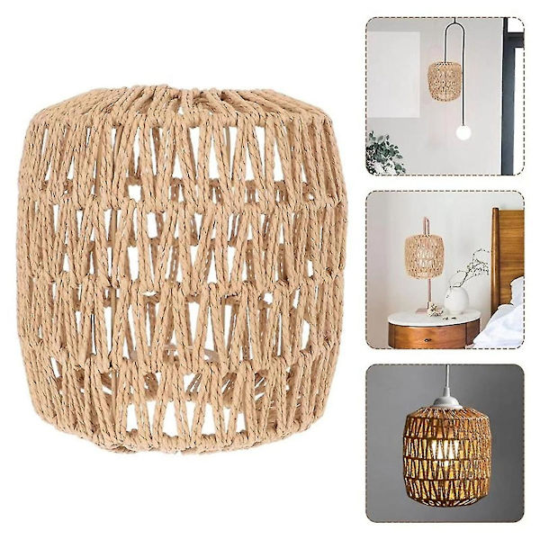 Kunstflettet Rattan Lampskærm Håndvævet Lysekrone Lampskærm