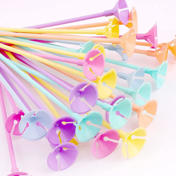 100 stk. Enkelt Ballonpinde, Ballonpinde Til Balloner, Klar Ballonpinde Til Bryllup, Velegnet Til Fester, Bryllupper, Festivaler (multifarvet)