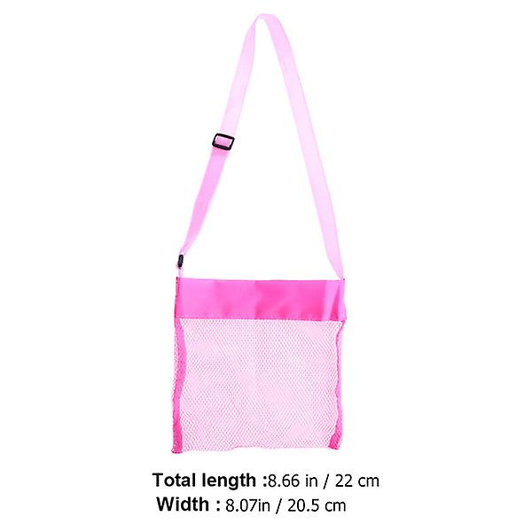 1 stk Bærbar Strandleketøy Tote Skallpose Strandpose Mesh Lomme For Barn Barn Rosa 22X20.5CM Pink 22X20.5CM