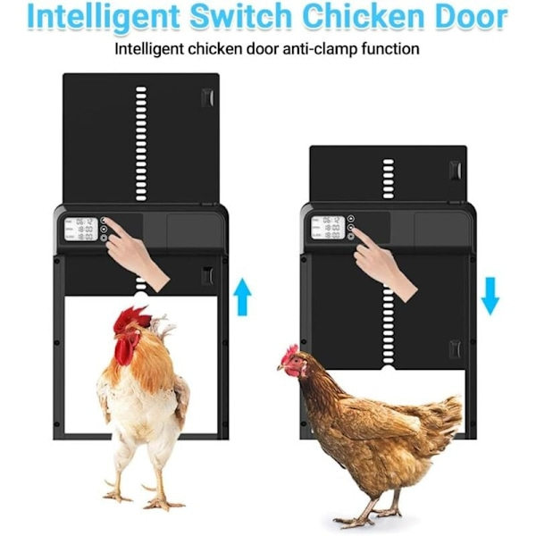 RY-AutomatChicken-kanakoppiovi ajastimella ja manuaalinen älykäs kananovi IPX3 alumiininen kananläppä ankalle