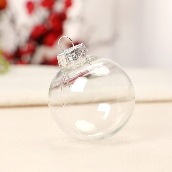 2 st - 100mm Runda Klar Glaskula Julgransprydnader Klar Glas Fyllbara Prydnadskulor för Julfest Födelsedag Bröllop Dekorationer DIY