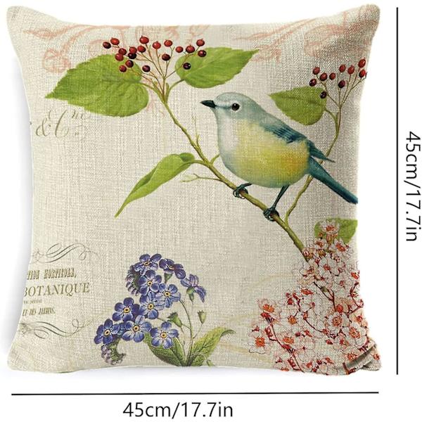 Kuddfodral 45 X 45 Cm Blommor Och Löv Geometri Mönster Vattentätt Kuddfodral För Soffa Hem Vardagsrum Sovrum Dekoration 4 Stycken (navigering)