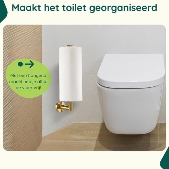 Vægmonteret toiletpapirholder, guld rustfrit stål reserveopbevaring til 2-3 ruller, ridse- og rustbestandig, pladsbesparende til badeværelset