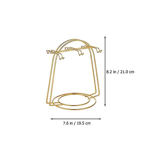 1 St. Järn Glaskopp Torkställ Stativ Bordsmodell Flaskhållare Vattendränering Guld 21X19.5X15CM Golden 21X19.5X15CM