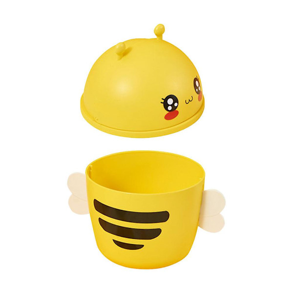 Mini søppelbøtte Skrivebord Søppelbeholder Cartoon Bee Søppelbøtte Med Lopp Gul 21X20.5X14.2CM Yellow 21X20.5X14.2CM