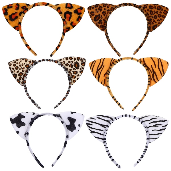 6pcs Animal Cat Ear Headbands Forest Theme Cosplay Costume Ears Headbands22x14cm