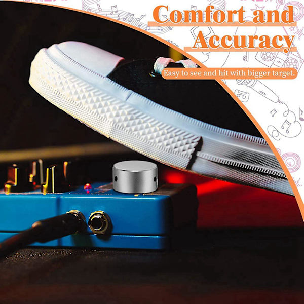 16x Effektpedal Footswitch Topper, Barefoot Pedal Knappar, Gitarr Effekt Fotspets Öka Acc