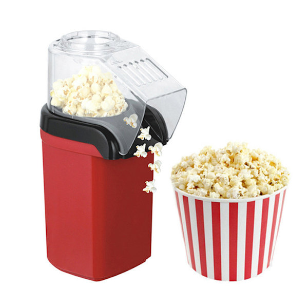 Hjem mini varmluft popcornmaskin liten elektrisk blåser puffet popcornmaskin luft popcornmaskin_xrzi EU plug - red Color Box