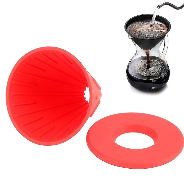 Foldbar Kaffe Dripper Filterkop Kompatibel Med Vandreture, Camping, Hjem (Rød)