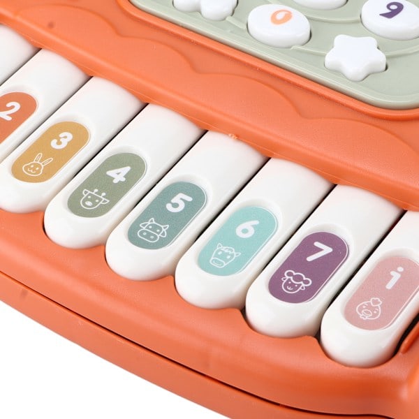 Telefonleksaker 10 inlärningsfunktioner Interaktiva spel Färgglatt ljus Barnmusik inlärningsleksaker Orange