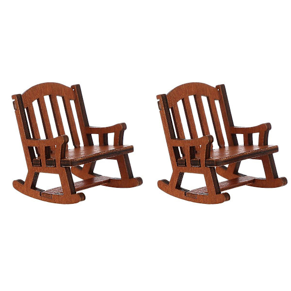 2 kpl Miniatyyri-keinutuolimalli Nukkekoti Koriste Mini-tuoli Koriste 2 kpl 7x5.7cm 2 pcs 7x5.7cm