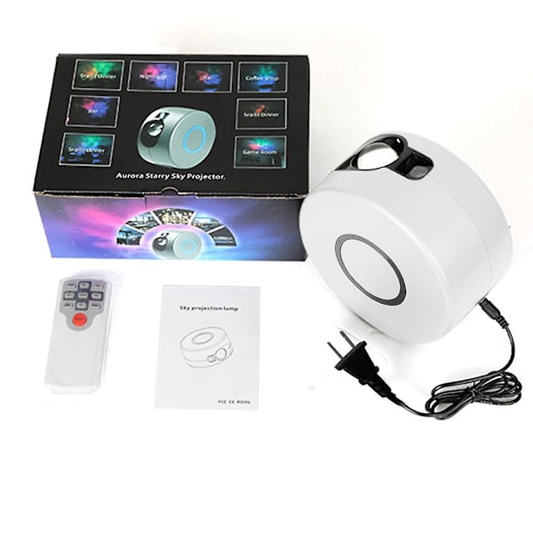 Ny Stjernehimmel Projeksjonslampe Fargerik 3D Visjon Led Laser Nebula Lampe Led Projeksjonslampe For Barn, Rom, Ferier, Bursdagsselskaper Hvit White US Plug