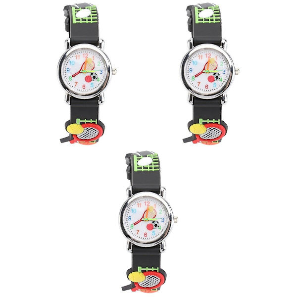 3-pack Multifunktionella Barnklockor med Kvarts 3D Tennis Armbandsur för Studenter 3-pack 20,8X2,8CM 3pcs 20.8X2.8CM
