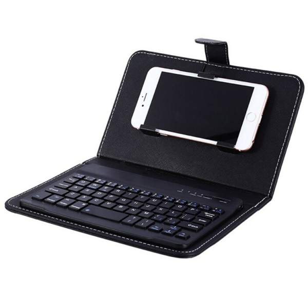 Trådlöst Bluetooth tangentbord för telefon, Mini Bärbart Bluetooth -tangentbord med ett case