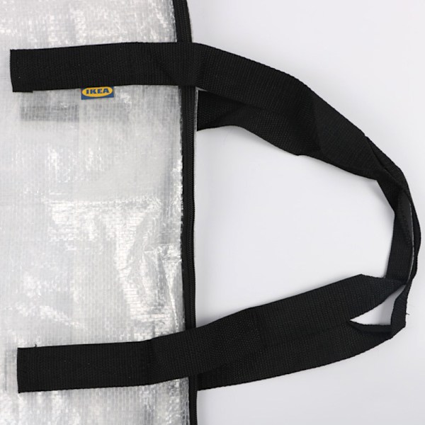 4 stk. gjennomsiktige oppbevaringsposer, glidelås, robust håndtak, isolerer mot støv og fuktighet, stor XXL flyttepose 65x65cm, oppbevaringspose for