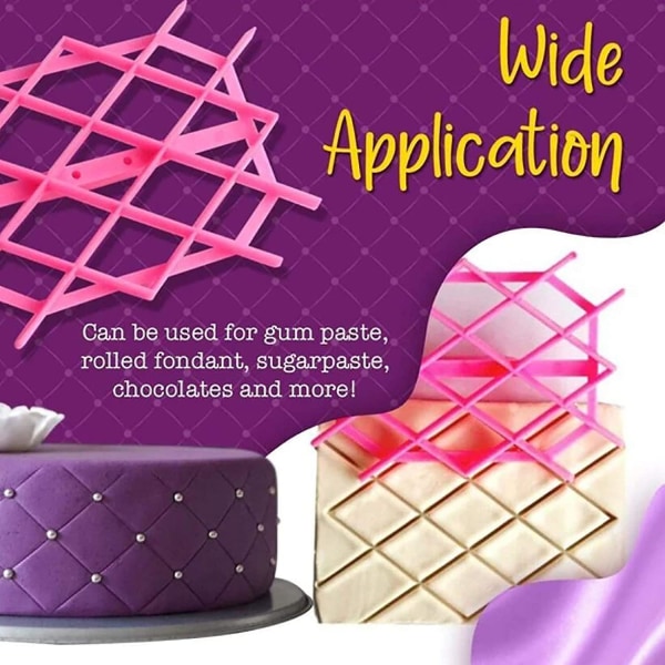Taffy Kit Glasur Fondant Dekoreringsverktøy Prege Kake Mal Sukkerhåndverk Stempel Kake (10 stk, Rosa)