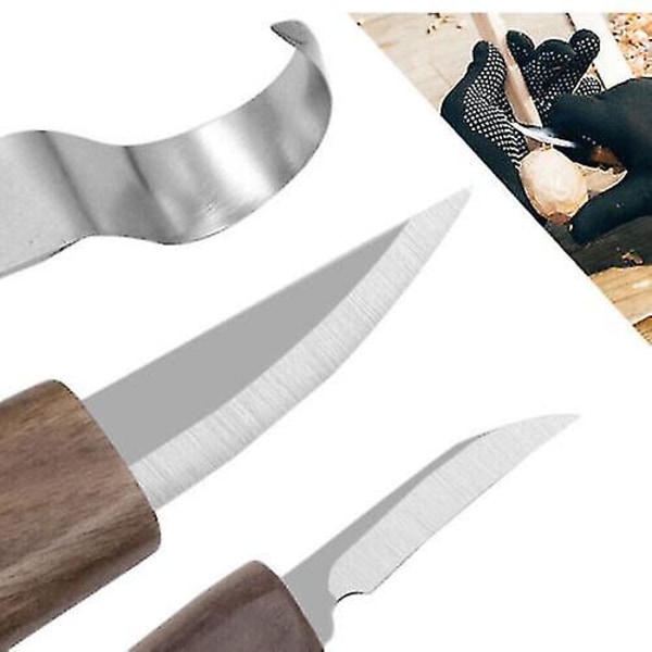 3-pak træskærerværktøjssæt Krogskeknive Skæring Whittling Beaver Craft Stål