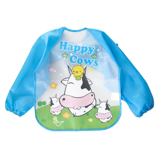 Toddler Apron Baby Bib Apron Toddlers Apron Bib Waterproof Cartoon Baby BibBlue