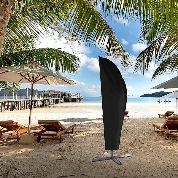Umbrellasuojus Vetoketjulla Parasolille Vedenpitävä Puutarha Umbrellasuojus Cantilever Parasolille Musta2 Black 20.5x4.8x2.5