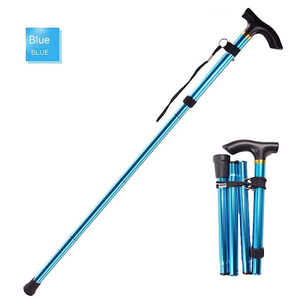 Stokke, Foldbar, Sammenklappelig Stok Vandrestok Højdejusterbar, Letvægts Anti-Slip til Rejser Udendørs Vandring Hjælp Bal blue 1 pcs