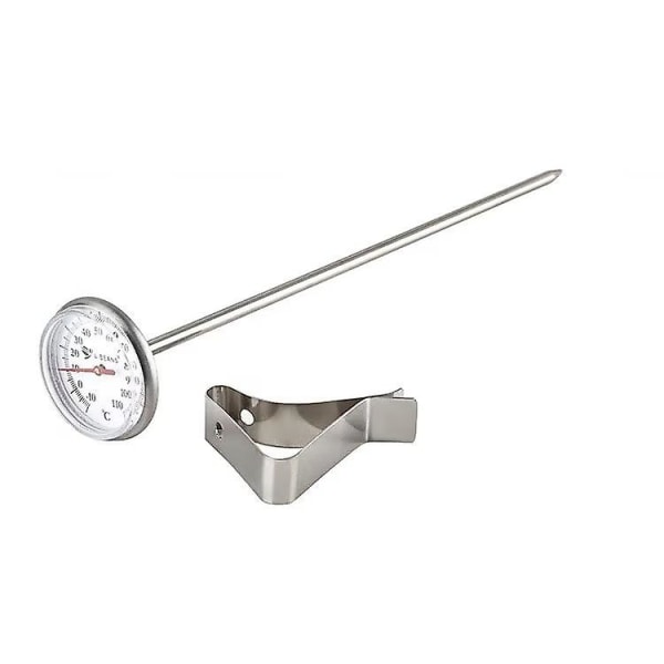 Fødevaretermometer 19 cm Lang Stabilitet Sikkerhed Rustfrit Stål Madlavningstermometer Med Klips