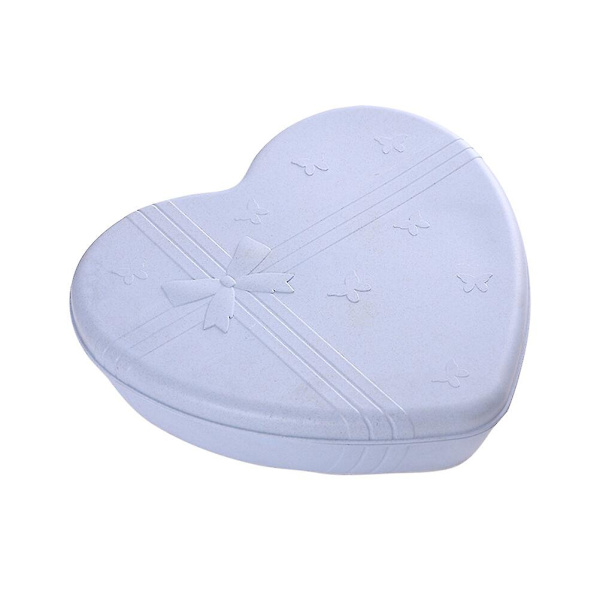 Kotitalouden Vehnänolki Hedelmälautanen Sydämen Muotoinen Kuivattujen Hedelmien Ruoka-ateria-alusta Pähkinät Makeiset Säilytyslaatikko Kansi Blue 29*26*8cm