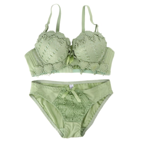 Spetsunderkläder Set Sexig BH Push Up BH Underkläder BH Och Trosor För Kvinnor Dam (grön, 80b)Green8 Green 80B