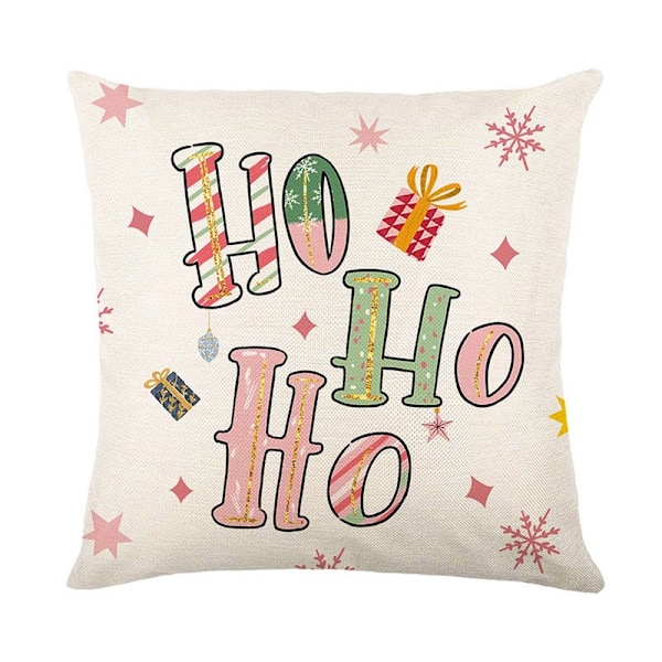 4 kpl Joulupehustensuojia 18x18 tuumaa Boho Merry Christmas Heittotyynyn Suojat Joulupehustensuojat Koristeelliset Neliömäiset Heittotyynyn Suojat