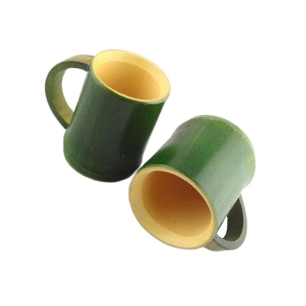 2 st Naturliga Bambus Vattenkopp Te Drickskopp Miljövänlig Grön Vin Öl Kaffe Mugg För Hem Bar RestaurangGrön11X8CM Green 11X8CM