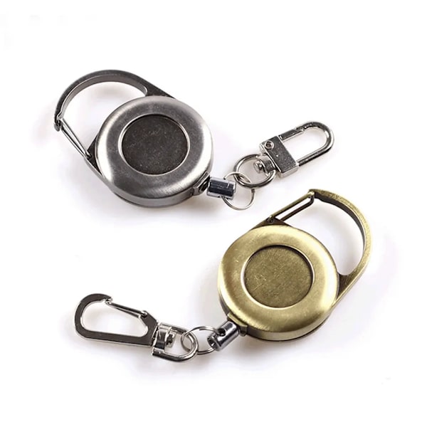 Utdragbara Badgehållare, 4-pack Badge-rullar Utdragbara, Robust Badgeklämma med Karabinknyckelfob, ID-Badge-rulle med Högdensitetsfiberlina