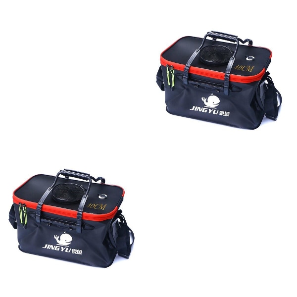 2 st Tjocka EVA Vikbara Fiskehinkar Levande Fisk Vattentank Bärbar Utomhus Camping Vandring Hink Wi 2pcs
