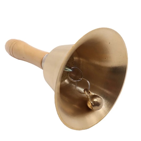 Ringklocka med Handtag, Matklocka för Klassrum, Super Hög Massiv Mässing Handklocka