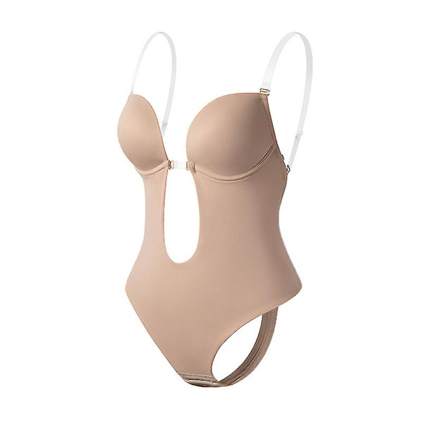 Dame Dyb V-udskæring Body Shaper Stropløs Rygløs Bodysuit Shapewear (1 stk.) S S