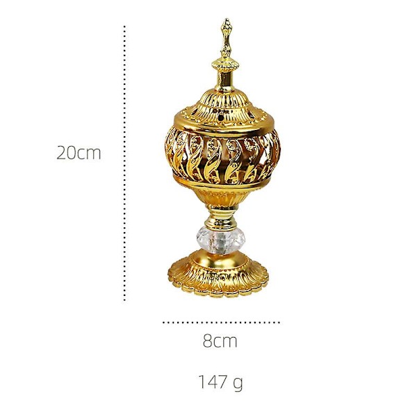 Røgelsesbrænder Frankincense Harpiks Trækul Røgelsesbrænder Jern Arabisk Røgelsesholder Bord Censer Indretning Til Røgelsespinde Kegler Gylden