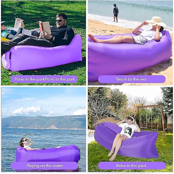 Oppustelig Sofa, Vandafvisende Oppustelig Lounge, Luft Sofa Bærbar, Luft Sofa Luft Sofa, Airlounger Foldbar Slidstærk, Oppustelig Sofa Til Udendørs