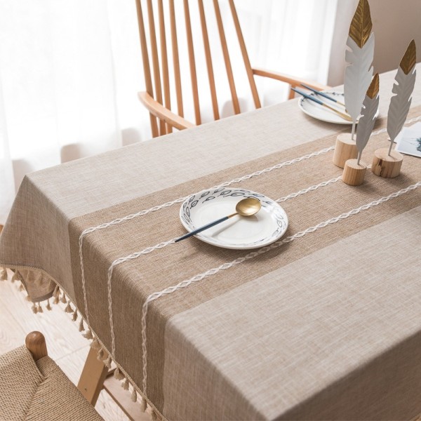 Bordsdukar för rektangulära bord, bomullslinne duk vattentät bordsduk Skrynkelfri bondgård cover, mjuk F