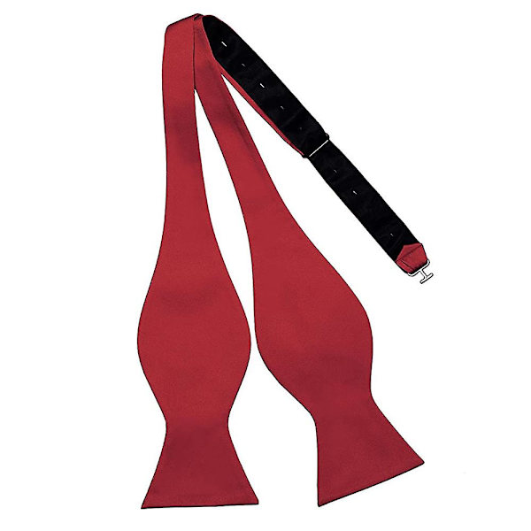 Håndknyttede slips i solid farge for menn, i polyester silke, for smoking og bryllup - Gourd-form, vinrød Wine red