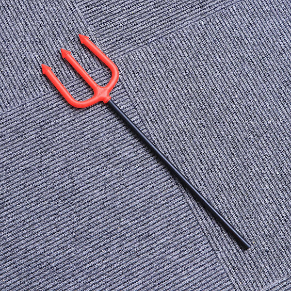 Vuxenleksak Röd Djävulstrident Plast Djävulspitchfork Djävulspitchfork Kostym Trident Rekvisita Djävulsgåffel Kostymröd Red