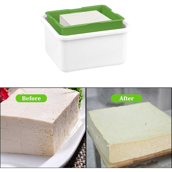Tofu Presse, Tofu Vandpresse Dræn, Fjern Vand fra Tofu Let og Automatisk for Bedre Smag, Fødevarekvalitet Plast, Effektiv Tre-lags DesGreen Green