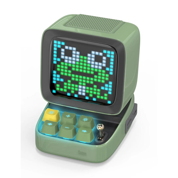 Mic Bluetooth-høyttaler med karaoke-mikrofon - RGB-tastatur og pikselskjerm til skrivebordsdekor, forskjellige lydmoduser, ideelle gaver