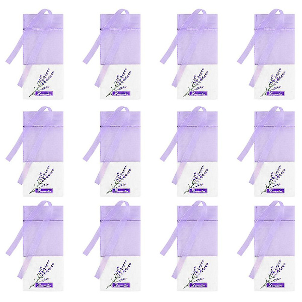 24 stk. Luftfrisker Organza Gazepose Encryption Garnpose Linned Skabpose Gymnastikpose Lavendel 15X7.2X0. Lavender 15X7.2X0.2CM