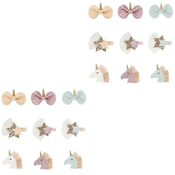 27 stk. Søde Enhjørning Bueslynge Stjerne Børnehårklip Fest Pige Sød Hovedbeklædning 18 stk 7x6.5x0.5cm 18 pcs 7x6.5x0.5cm