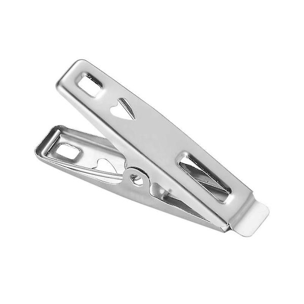 Klesklyper i rustfritt stål, metallklesklyper, vindtette, rustfrie klesklyper med sterk klemme for badehåndklær, sokker, bilder, forsegling av mat (4