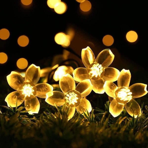 Fairy String Lights Christmas Decorative Lights 50 Leds, Tail Plug Connectable Cherry Flower Decoration Novelty Light For Party, Patio, Wedding,