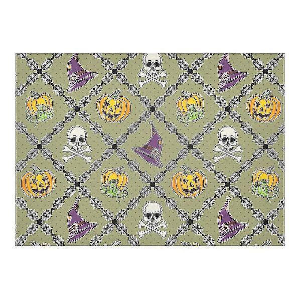 Oranssi Kurpitsa Kasvohattu Pöytäliina Setti 150x210 Cm Vihreä Ruutu Polka Pisteet Työpöytä Pöytäliina Peite